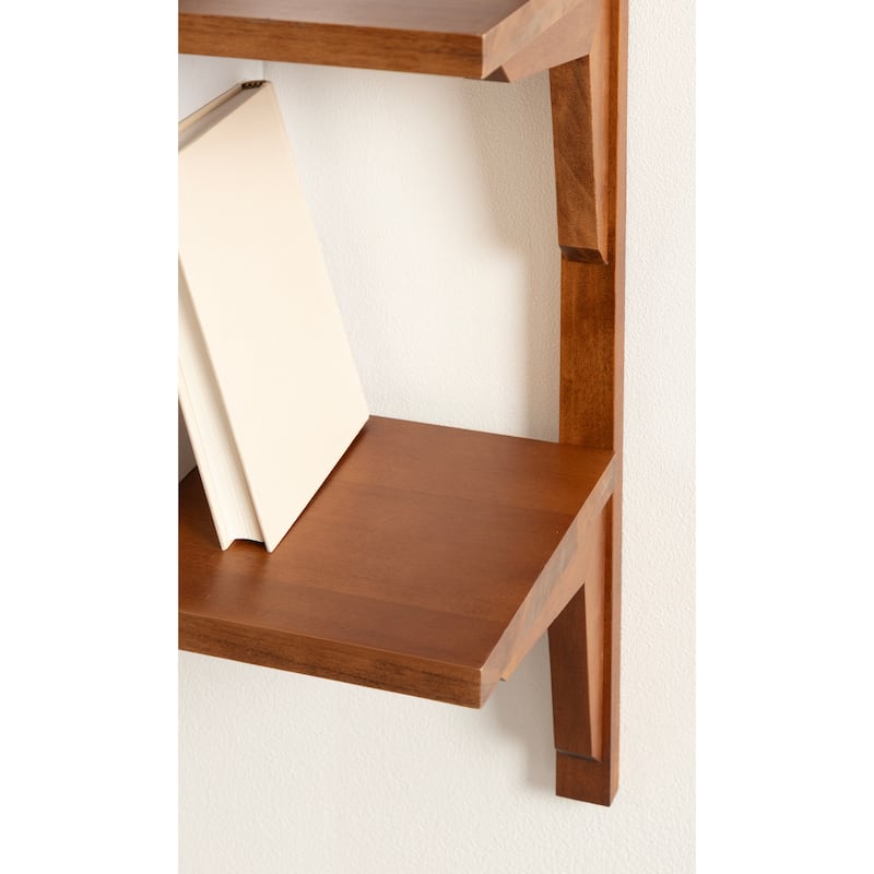 Kate and Laurel Meridien Mid-Century Wall Shelves