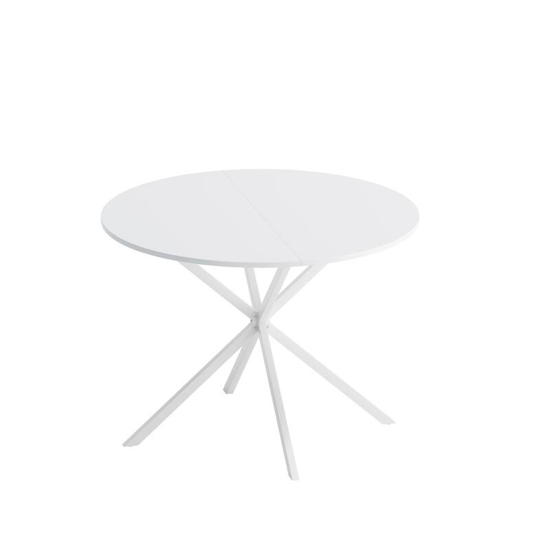 Modern Round Dining Table With Two Piece Detachable Table Top