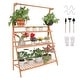 preview thumbnail 10 of 15, 3 Tier Bamboo Hanging Plant Stand Ladder Flower Rack Hanging Baskets