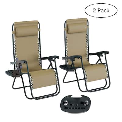 Hastings Home Set of 2 Zero Gravity Chairs - 63.5" x 25" x 43"
