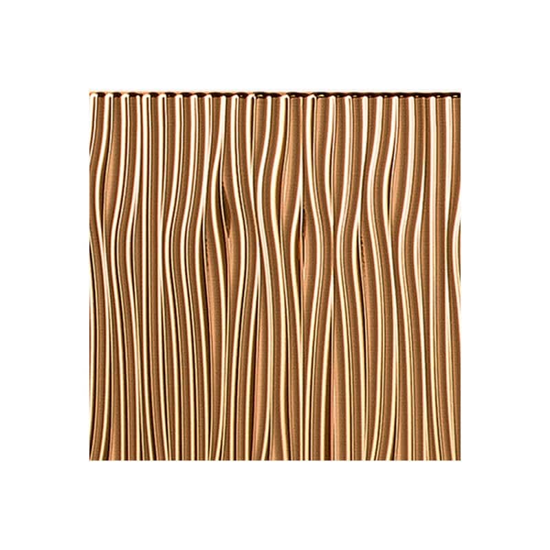 FASÄDE Waves Vertical 4-foot x 8-foot PVC Wall Panel in Polished Copper - Sample