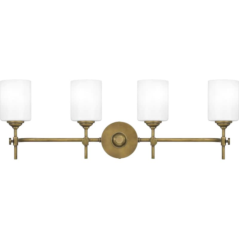 James Allan Stonewall 4 Light 31" Wide Bathroom Vanity Light - Weathered Brass