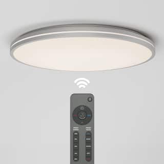 Artika Athos Modern Flush Mount Ceiling Light Fixture, Silver