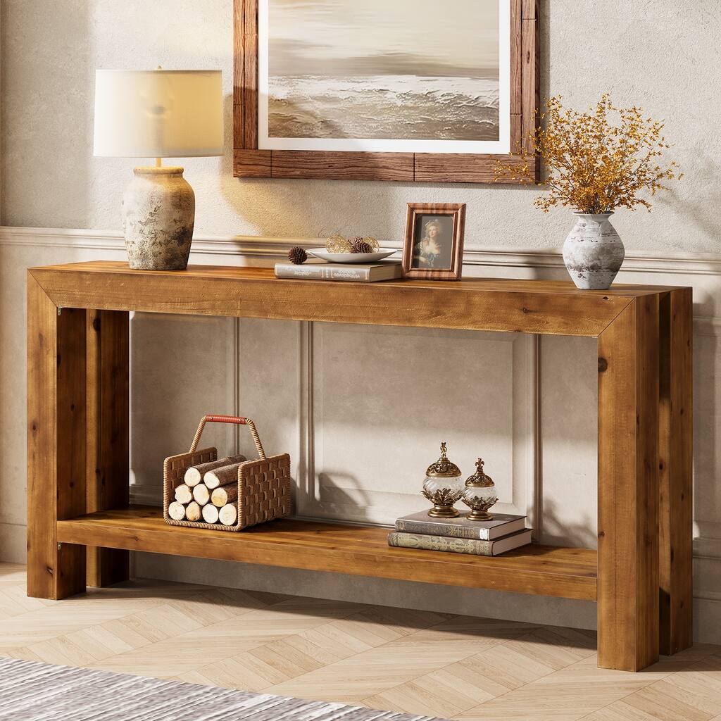63-Inch Solid Wood Narrow Sofa Table