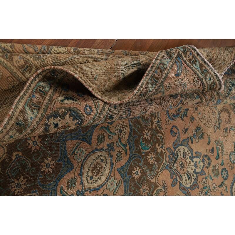 Floral Tabriz Persian Area Rug Hand-Knotted Wool Carpet - 9'6" x 12'8"