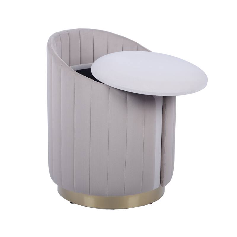 TwoToned Ottoman Comfortable choice, multiple functions, classic design, and cozy corners with Storage or Vanity Stool,