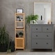 preview thumbnail 9 of 10, Tall Storage Cabinet with Shutter Door and 3 Tier Shelves Freestanding - 13.3" x 13" x 55"