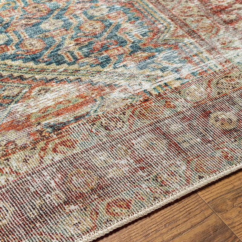 Livabliss Traditional Amelie Medallion Washable Area Rug