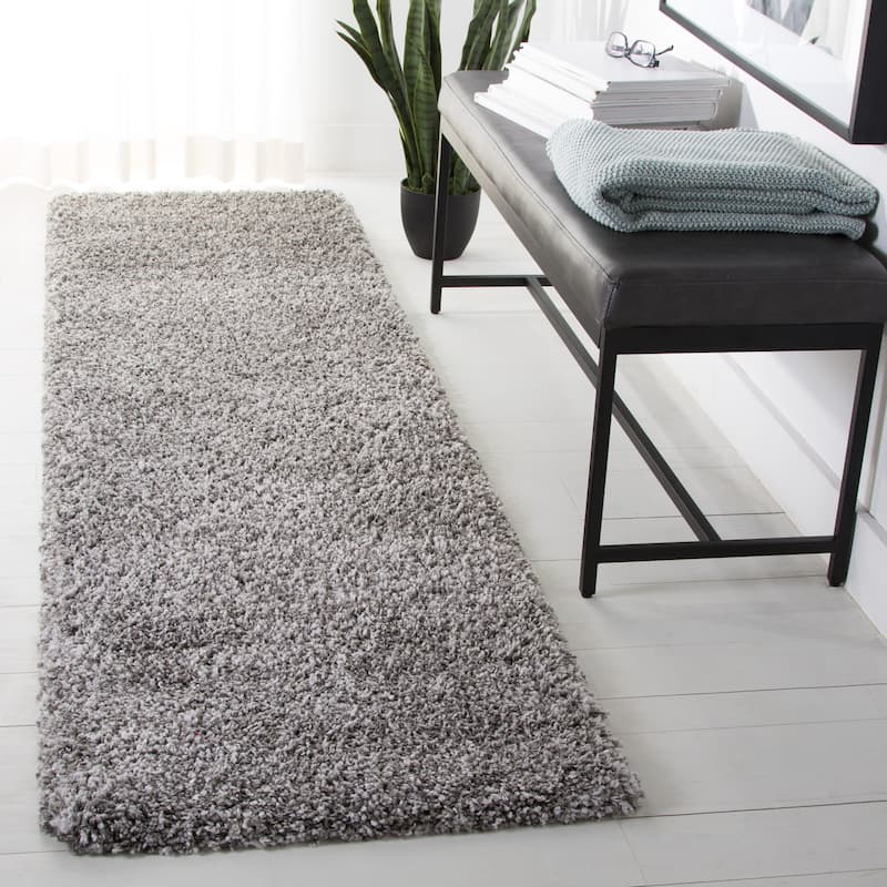 SAFAVIEH Royal Shag Soffia 2-inch Thick Rug - 2' 2" x 8' - Grey - Runner/Rectangle