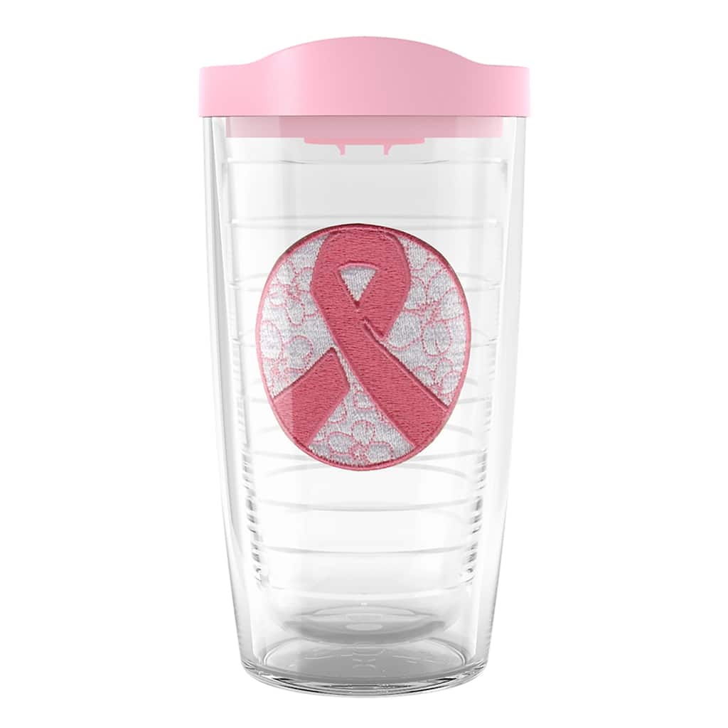 Tervis Pink Ribbon Petals Breast Cancer Awareness Made in USA Double Walled Insulated Travel Tumbler, Classic - 16oz