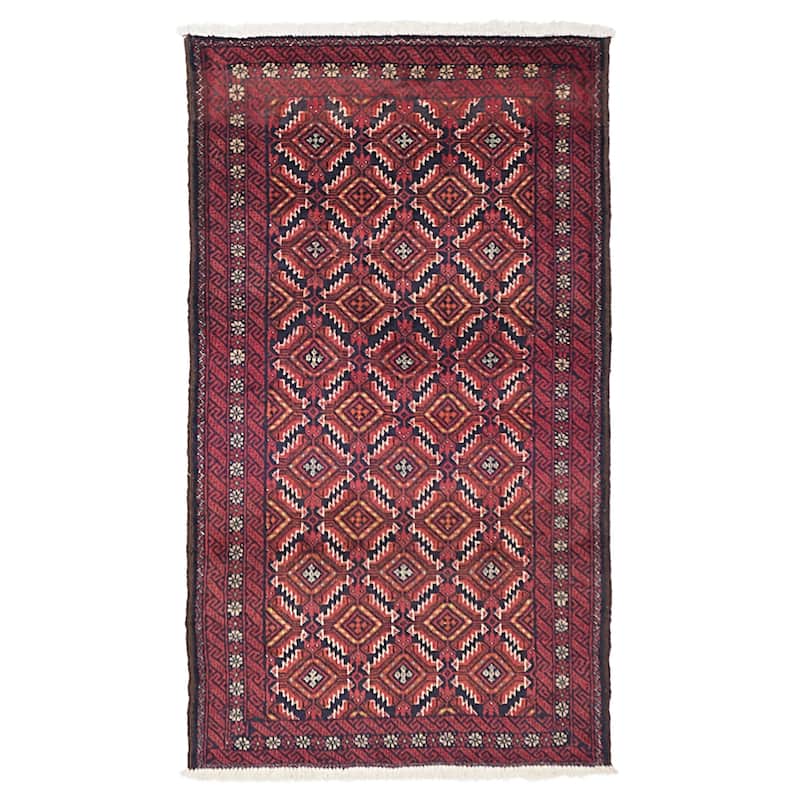 ECARPETGALLERY Hand-knotted Teimani Red Wool Rug - 3'2 x 5'5