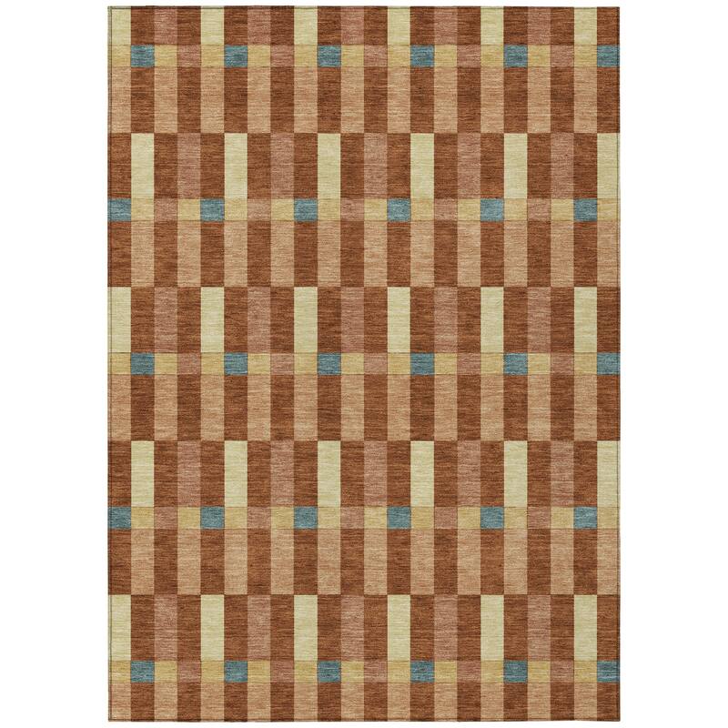 Machine Washable Indoor/ Outdoor Modern Chanute Chantille Rug