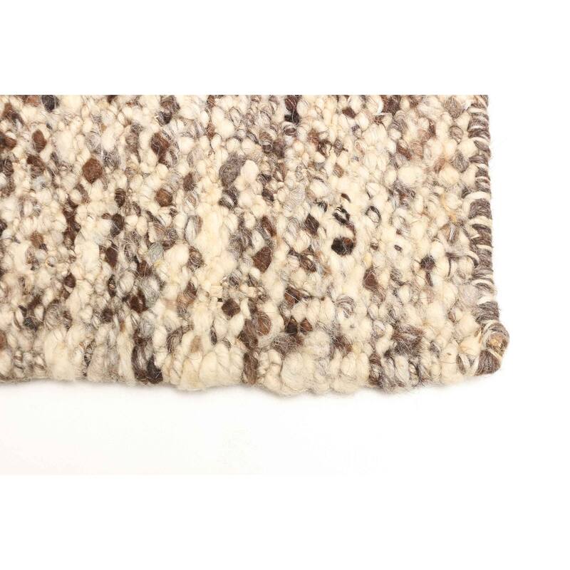 ECARPETGALLERY Braid weave Sienna Brown Wool Rug - 5'6 x 7'8