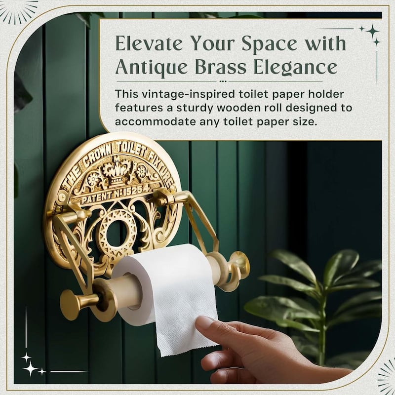 Brass Wall Mount Toilet Paper Holder 7.5 Inch with Hardware - Renovators Supply