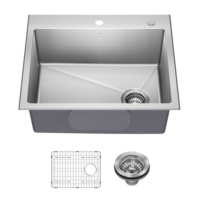 KRAUS Fairlane Drop In Top Mount 18 Gauge Stainless Steel Kitchen Sink