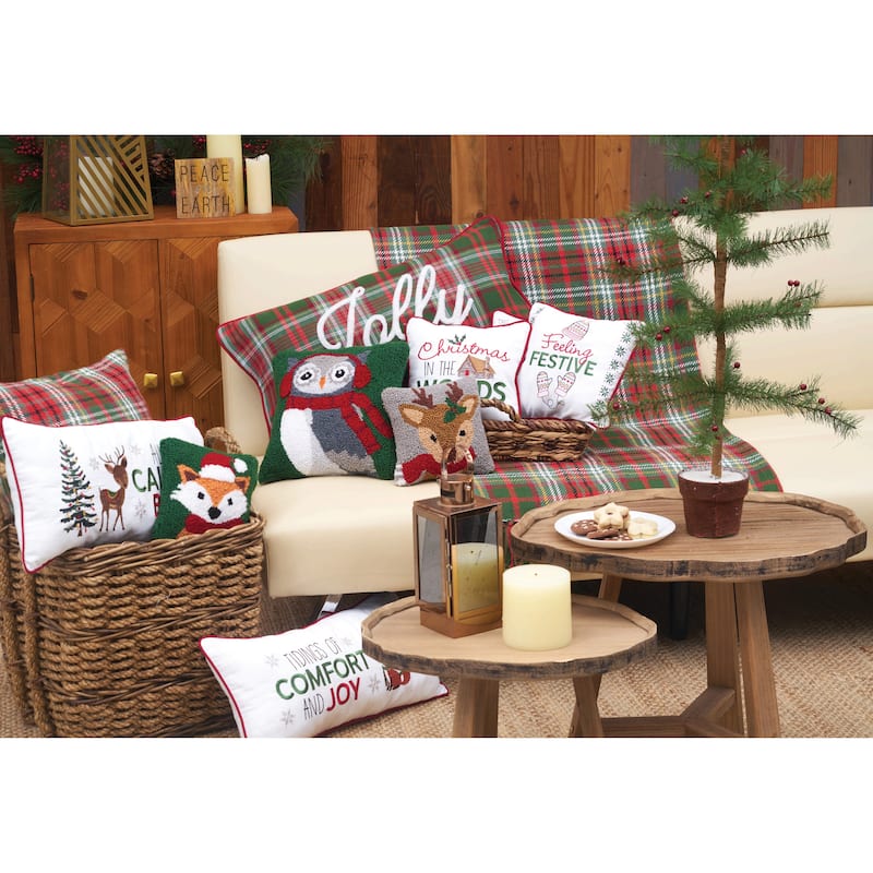 10" x 20" Calm & Bright Reindeer Small Christmas Accent Pillow