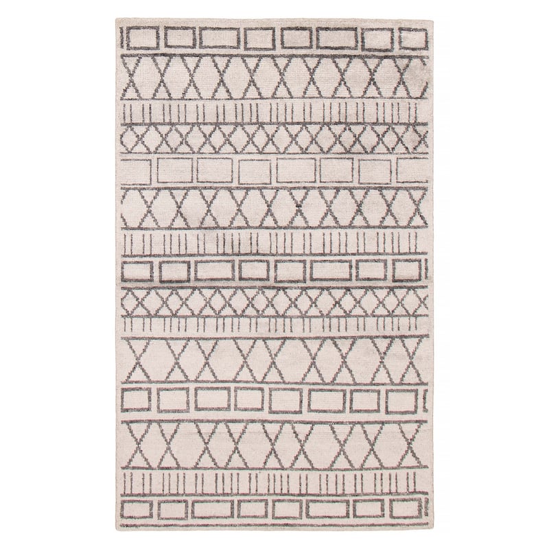 ECARPETGALLERY Hand-knotted Tangier Light Grey Silk Rug - 4'11 x 8'0 - Light Grey - 4'11 x 8'0