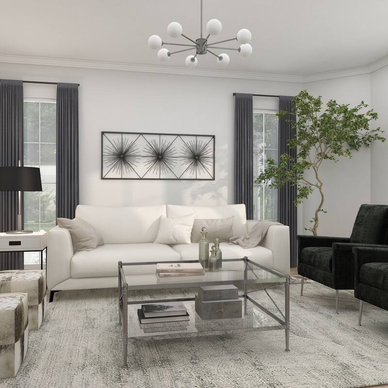 Black Metal Sea Urchin Starburst Wall Decor with Black Frame