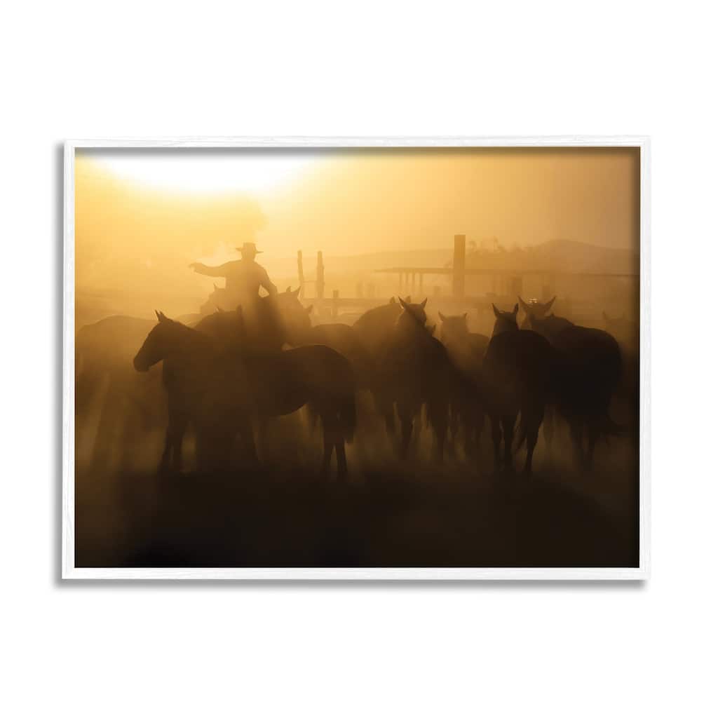 Stupell Western Cowboy at Dusk Framed Giclee Art Design by PBurchettePhoto