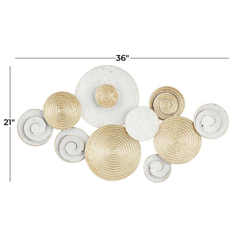 CosmoLiving by Cosmopolitan Gold Metal Radial Plate Home Wall Decor