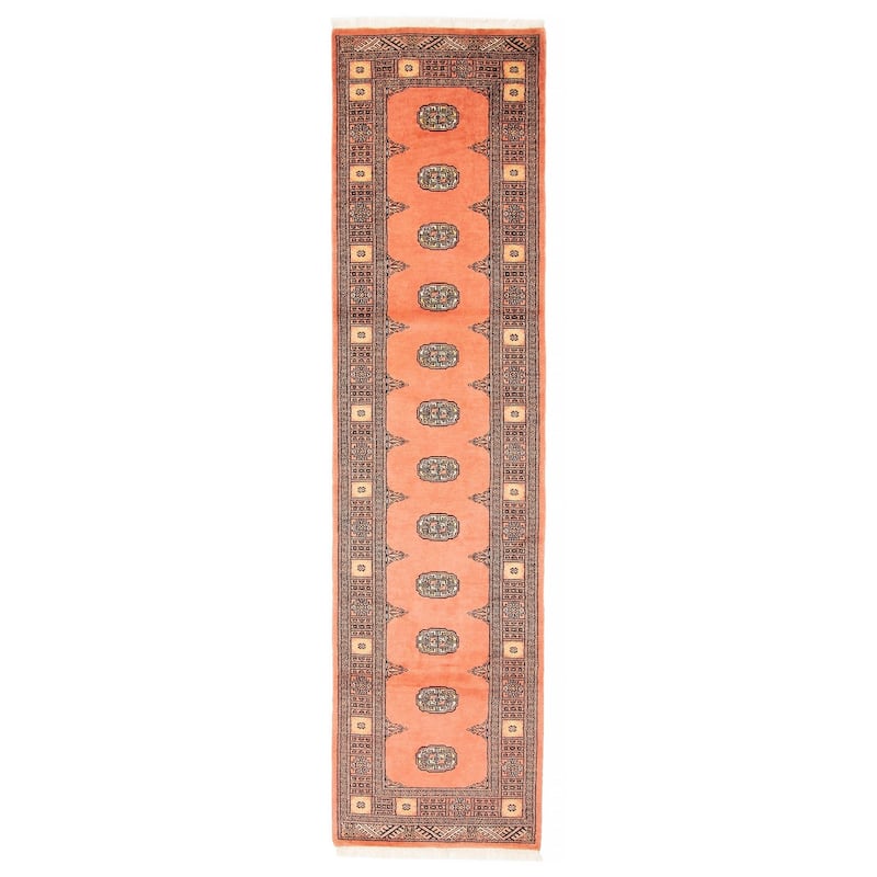 ECARPETGALLERY Hand-knotted Finest Peshawar Bokhara Salmon Wool Rug - 2'7 x 10'3 - Salmon - 2'7 x 10'3