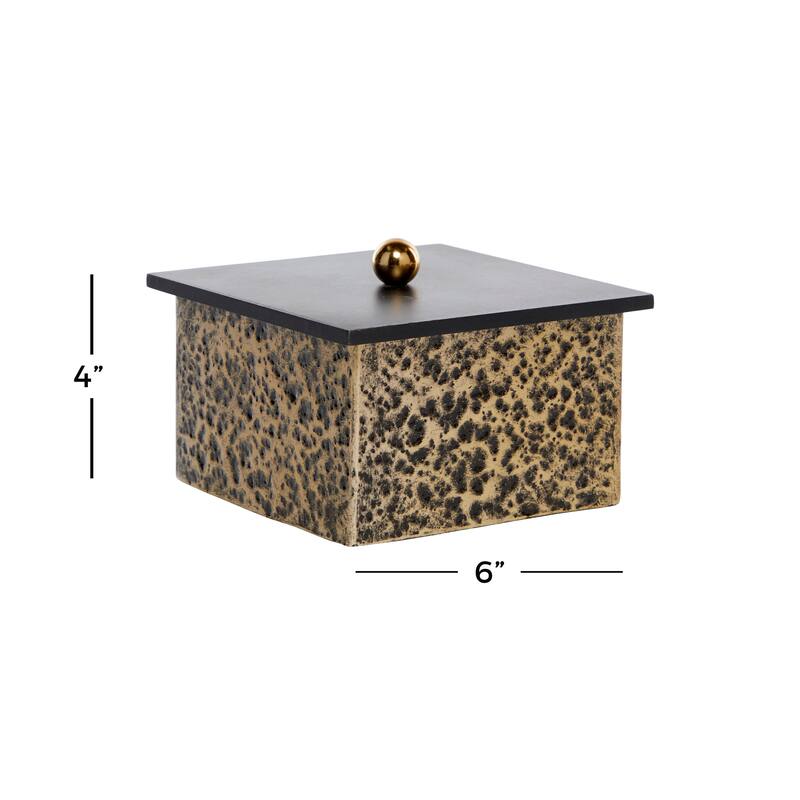 Venus Williams Collection Gold Metal Modern Box 4x6x6 - 6 x 6 x 4