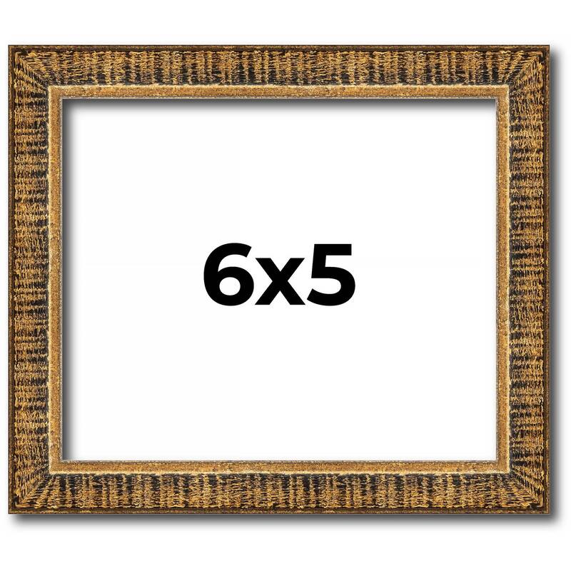 6x5 Frame Gold Solid Wood Picture Frame - Complete Modern Photo Frame