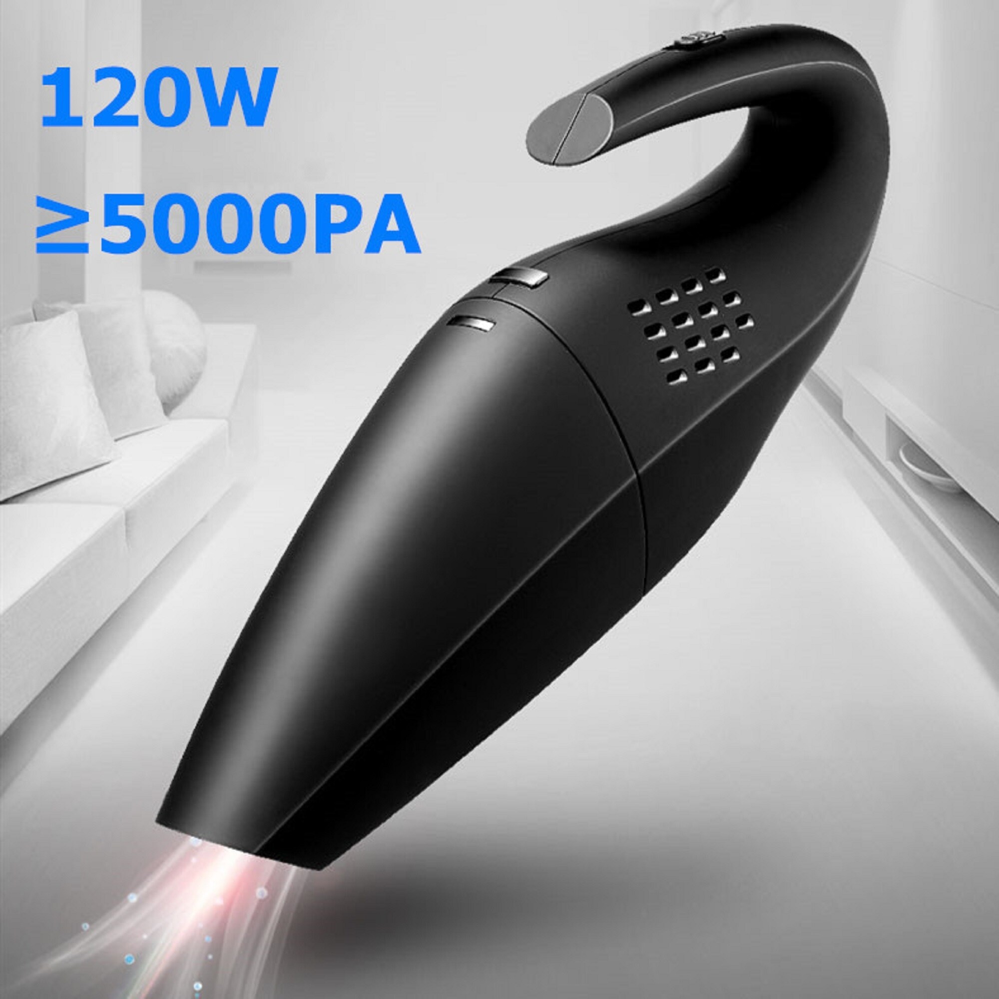 Portable Cordless/Car Plug 120W 12V 5000PA Super Suction Wet/Dry Vaccum Cleaner for Car Home,White FAY Car Vacuum Cleaner Handheld Portable Cordless/Car Plug 120W 12V 5000PA Super Suction Wet/Dry Vaccum Cleaner for Car Home,White FAY Car Vacuum Cleaner Handheld