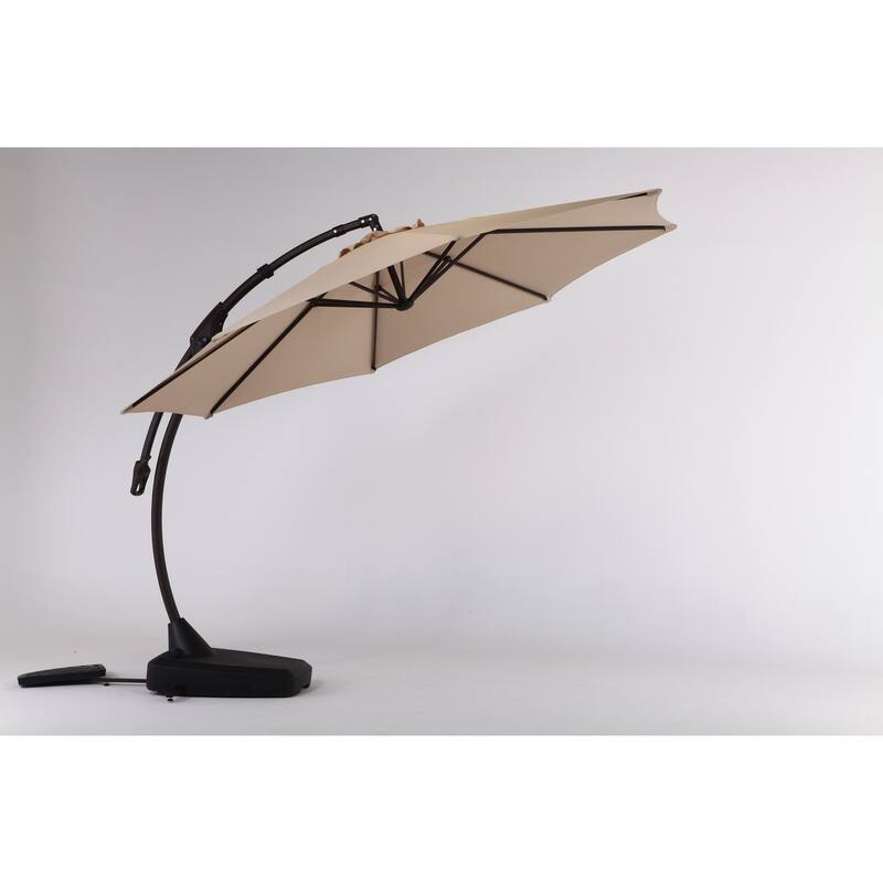 Cantilever Outdoor Umbrella with Base , Aluminum Offset Umbrella