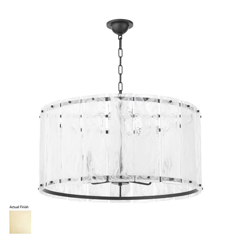 Quorum International 8575-8 Prestige 8 Light 30" Wide Pendant with - Aged Brass