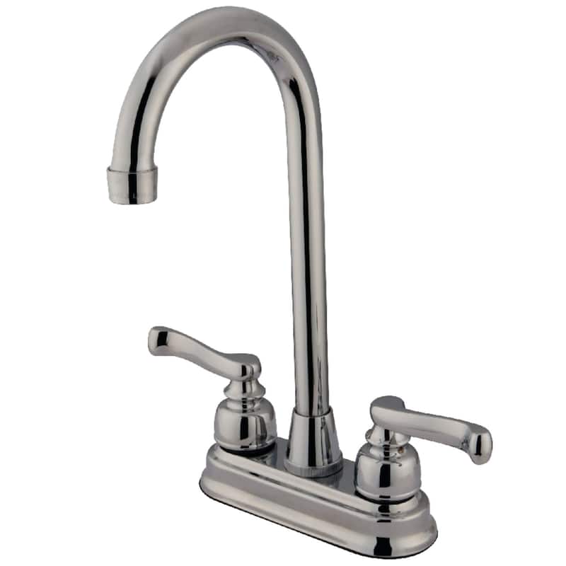 Kingston Brass Royale Deck Mounted Double Handle Bar Faucet with Metal