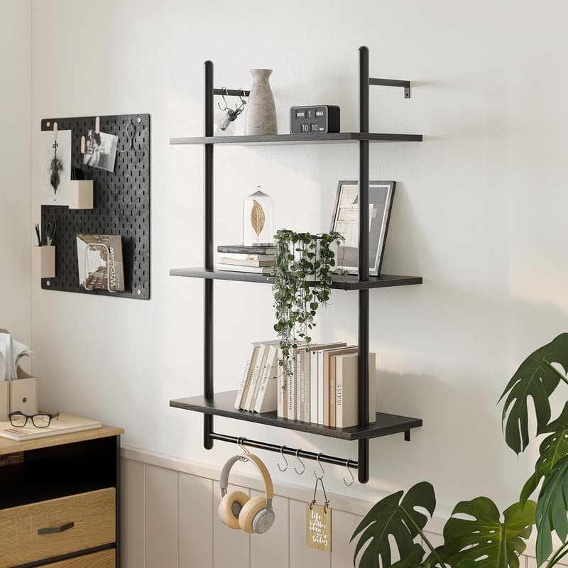 3 Tier Industrial Pipe Shelving - 9.4"D x 23.6"W x 37.8"H
