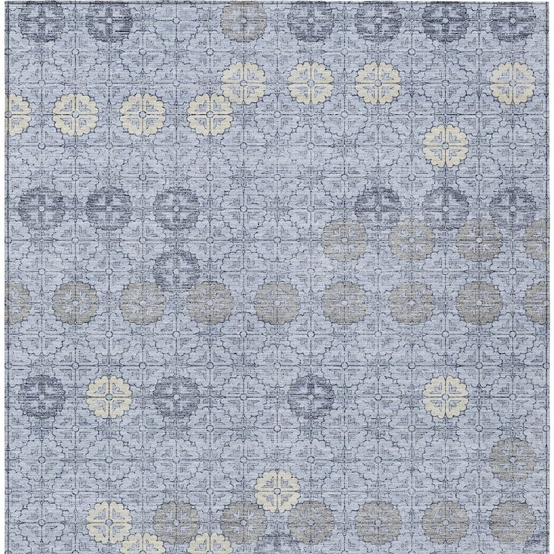 HomeRoots Geometric Transitional Rectangle Outdoor Rug