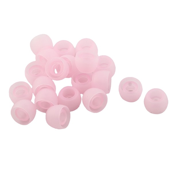 Silicone Mobile Phone Headset Headphone Buds Ear Tip Cover Pink 20 PCS # 3