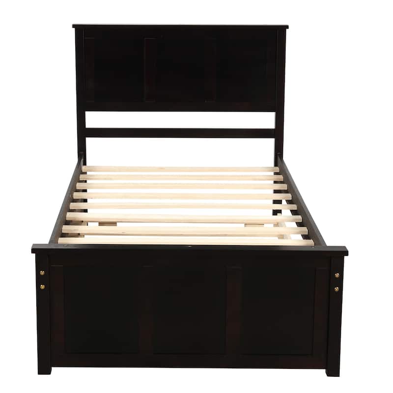 Solid Pinewood Twin Storage Bed Frame with Customizable Drawers