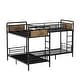 preview thumbnail 9 of 12, L-shape Quad Bunk Bed for 4 Kids Heavy Duty Metal Twin Bunk Bed Frame Detachable Triple Bunk Bed Can Be Divided Into 3 Twin Beds