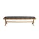 preview thumbnail 2 of 8, Roomfitters Outdoor Bench with Handcrafted Rope Weave Seat, X-Cross Frame Design, Durable and Stylish Seating, Black Woven
