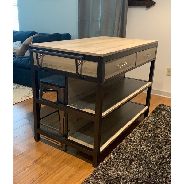 Carbon Loft Callen Weathered Driftwood Kitchen Island ...