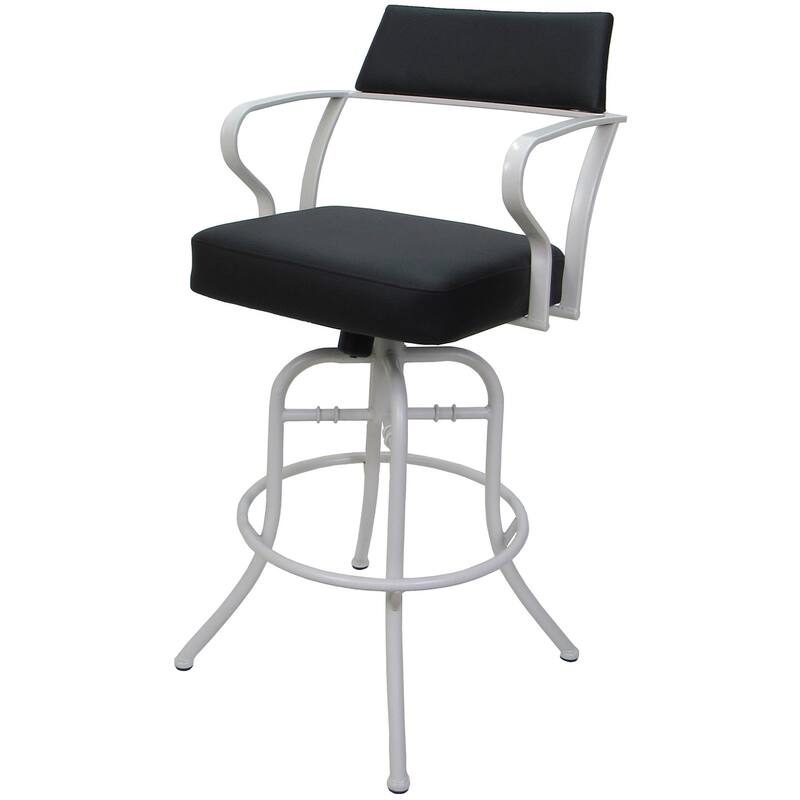 Carolina Black Swivel Tilt Counter 26" or Bar 30" Metal Bar Stool - White - Bar Height