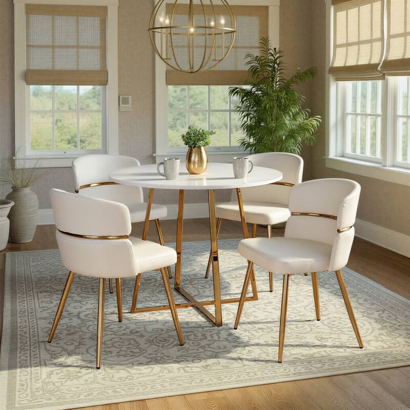 Silver Orchid Pugo-Lena Gold 5-Piece Dining Set