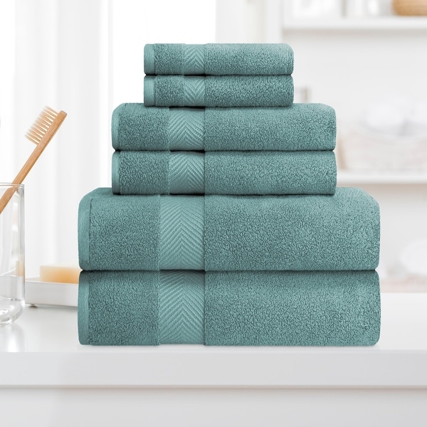 Superior Soft and Absorbent Zero Twist Cotton 6 piece Towel Set On Sale Bed Bath Beyond 9793446