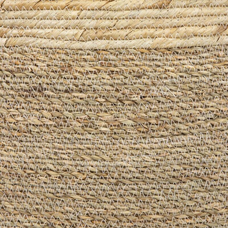 Set of 3 Twisted Weave and Zig Zag Sewn Seagrass Storage Baskets 16.5" - 16.5