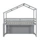 preview thumbnail 9 of 18, Playhouse Design Loft Bed with Roof Frame, Under Bed Shelving Storage, Guardrails, Ladder, Twin