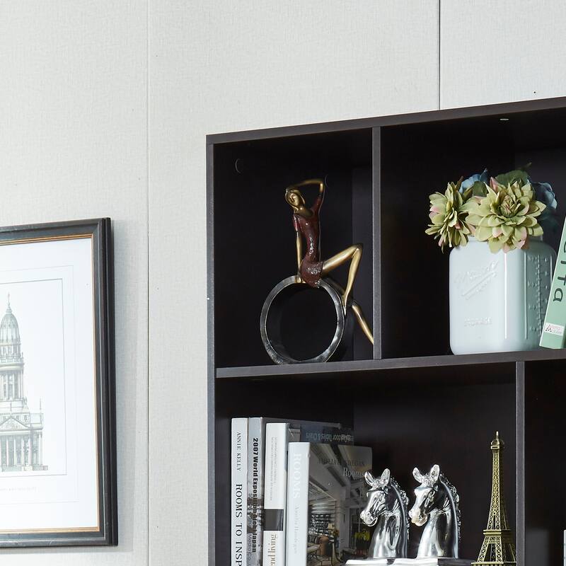 67" Bookshelf with Shelves, Cabinet