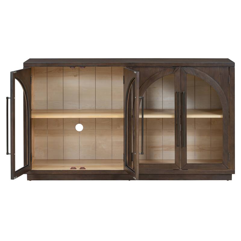 Sideboard with 4 Glass Doors and Adjustable Shelves