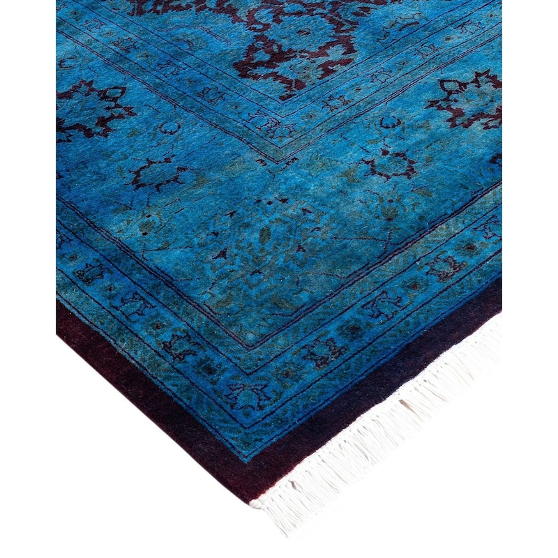 Fine Vibrance One-of-a-Kind Hand-Knotted Area Rug - Blue, 8' 4" x 10' 5" - 8' 4" x 10' 5"