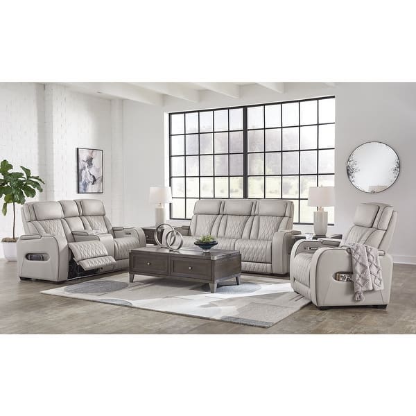 slide 2 of 34, Signature Design by Ashley Boyington 3-Piece Upholstery Package - 86" W x 40" D x 44.5" H Gray