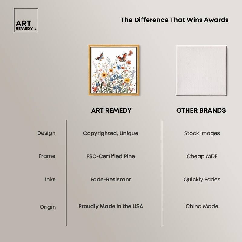 Garden of Fluttering Canvas by Art Remedy
