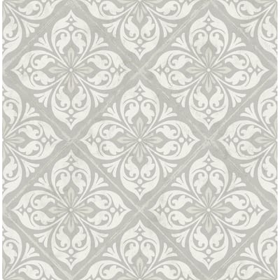Seabrook Designs Lillian August Plumosa Tile Unpasted Wallpaper