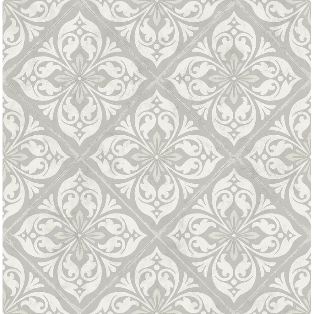 Seabrook Designs Lillian August Plumosa Tile Unpasted Wallpaper